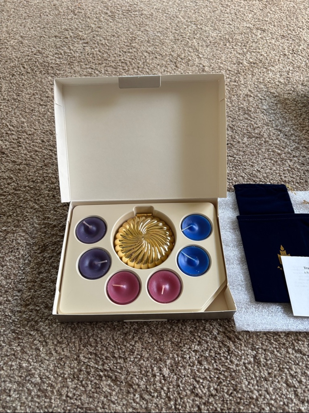 Partylite  Travel Tealight Set with Purple, Blue, and Pink Tea Lights